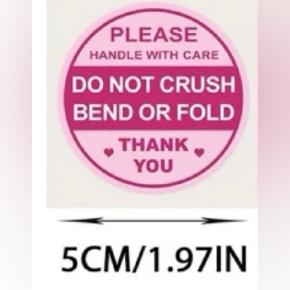 100pc “Fragile” & “Do Not Crush” Stickers, PINK, shipping supplies - Picture 5 of 5